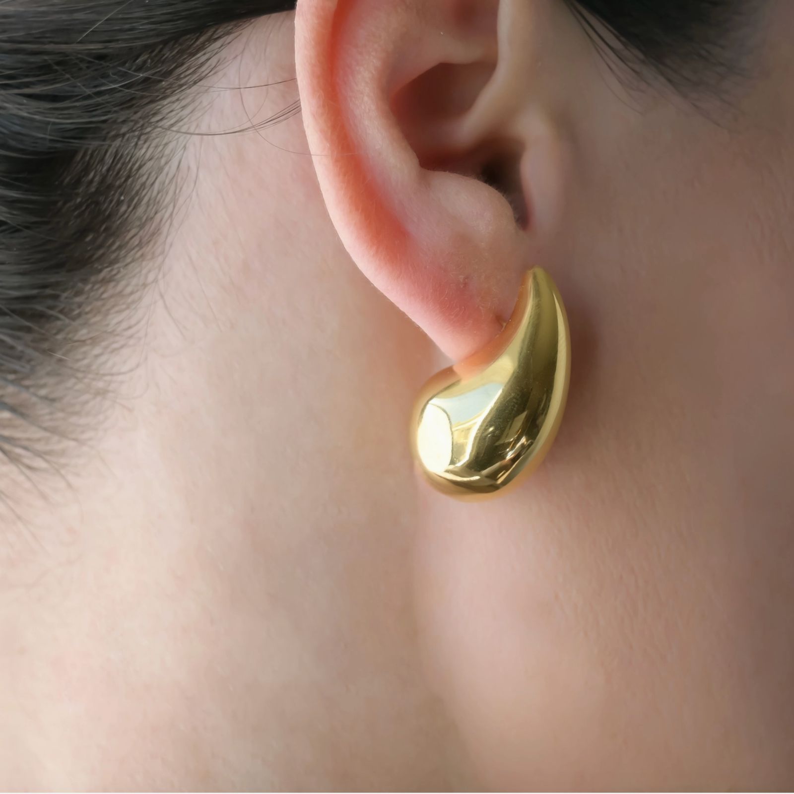 Blueyejewelry-Chunky Hollow Drop Earrings- Lightweight Tear Drop Studs-3 Blueyejewelry-Chunky Hollow Drop Earrings- Lightweight Tear Drop Studs-3