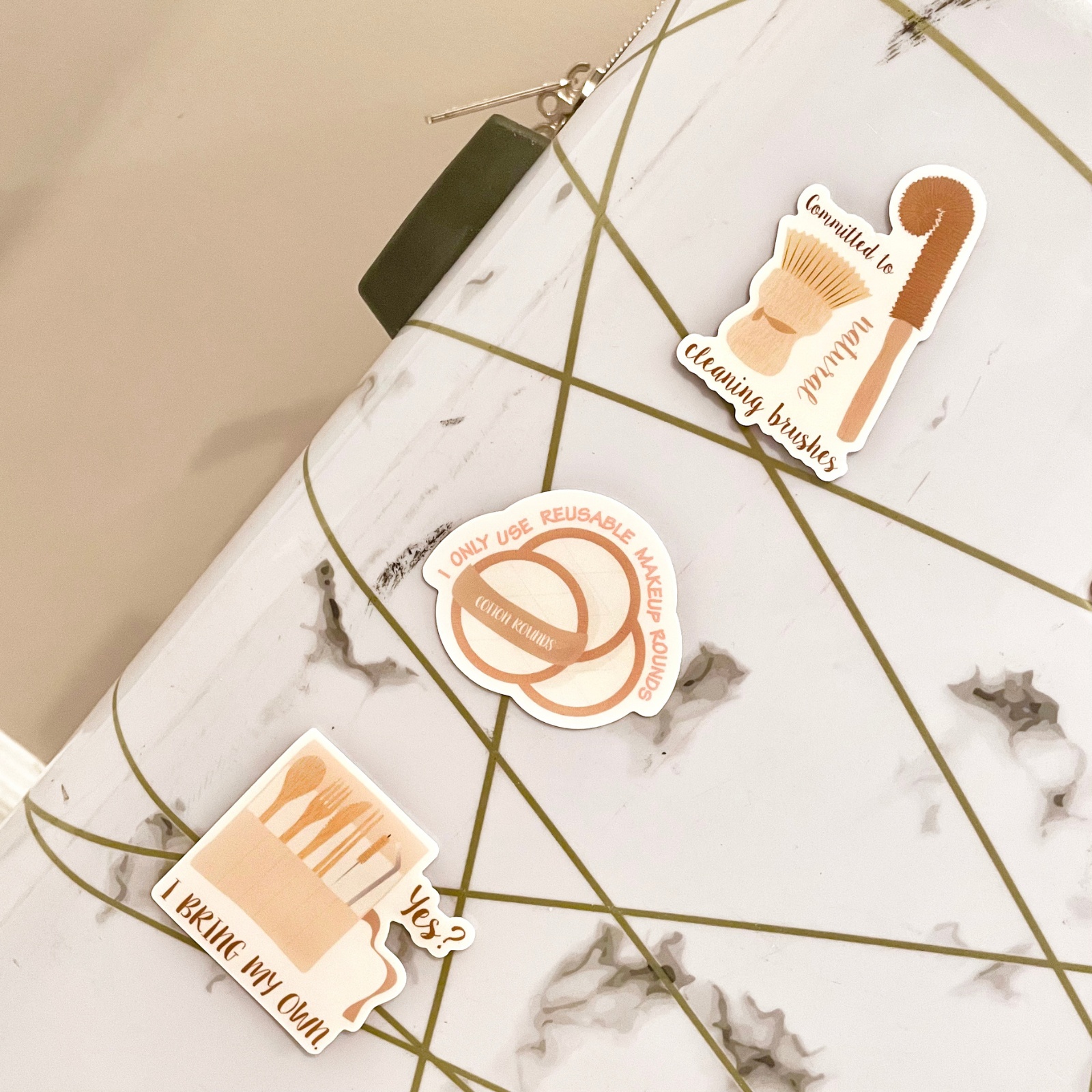 Eco_Beige_"Committed_To_Natural_Cleaning_Brushes"_Sticker_Set Eco_Beige_"Committed_To_Natural_Cleaning_Brushes"_Sticker_Set