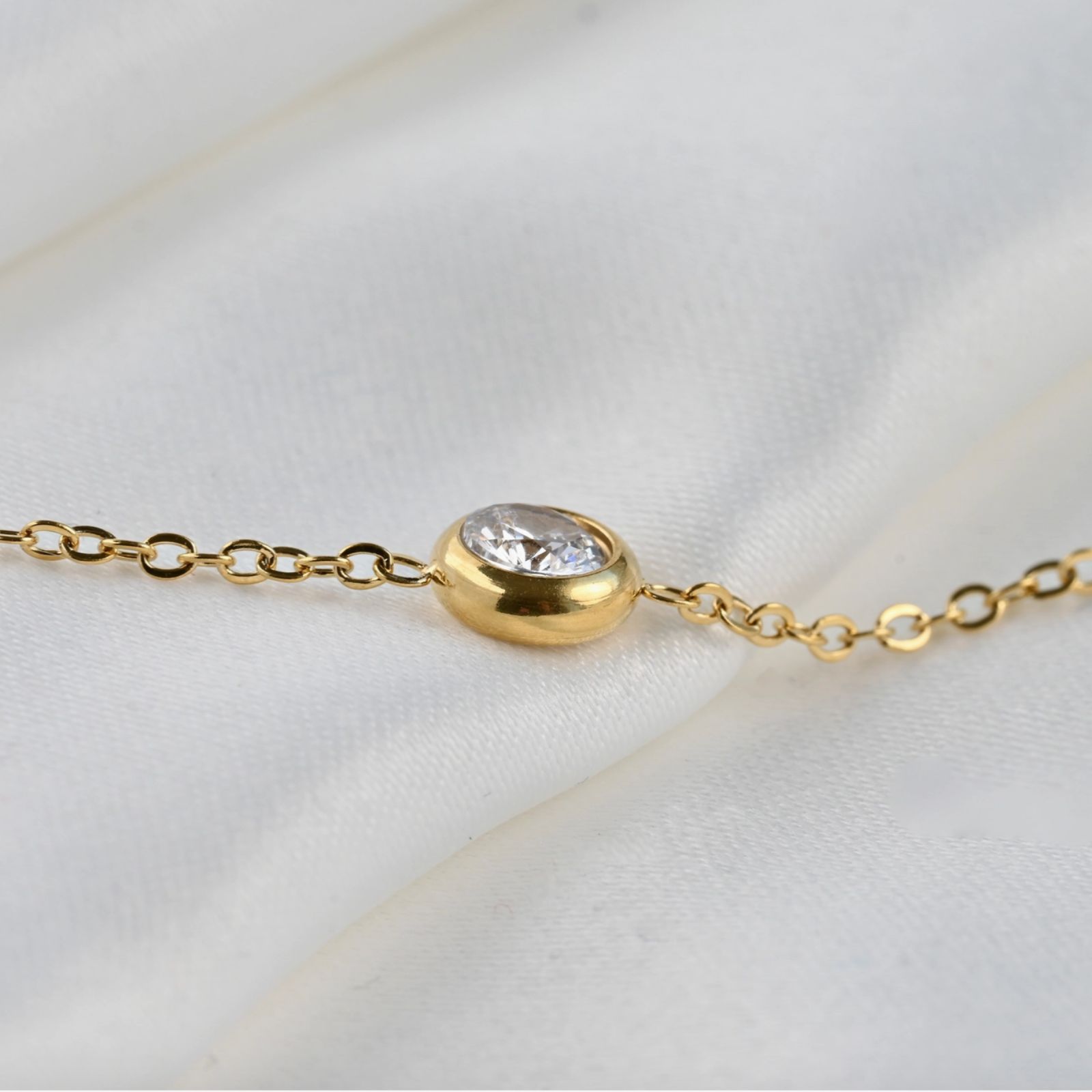 Bezel Station Necklace - Diamond Satellite Necklace Blueyejewelry Bezel Station Necklace - Diamond Satellite Necklace 4