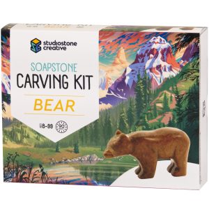 Bear Soapstone Carving and Whittling—DIY Arts and Craft Kit