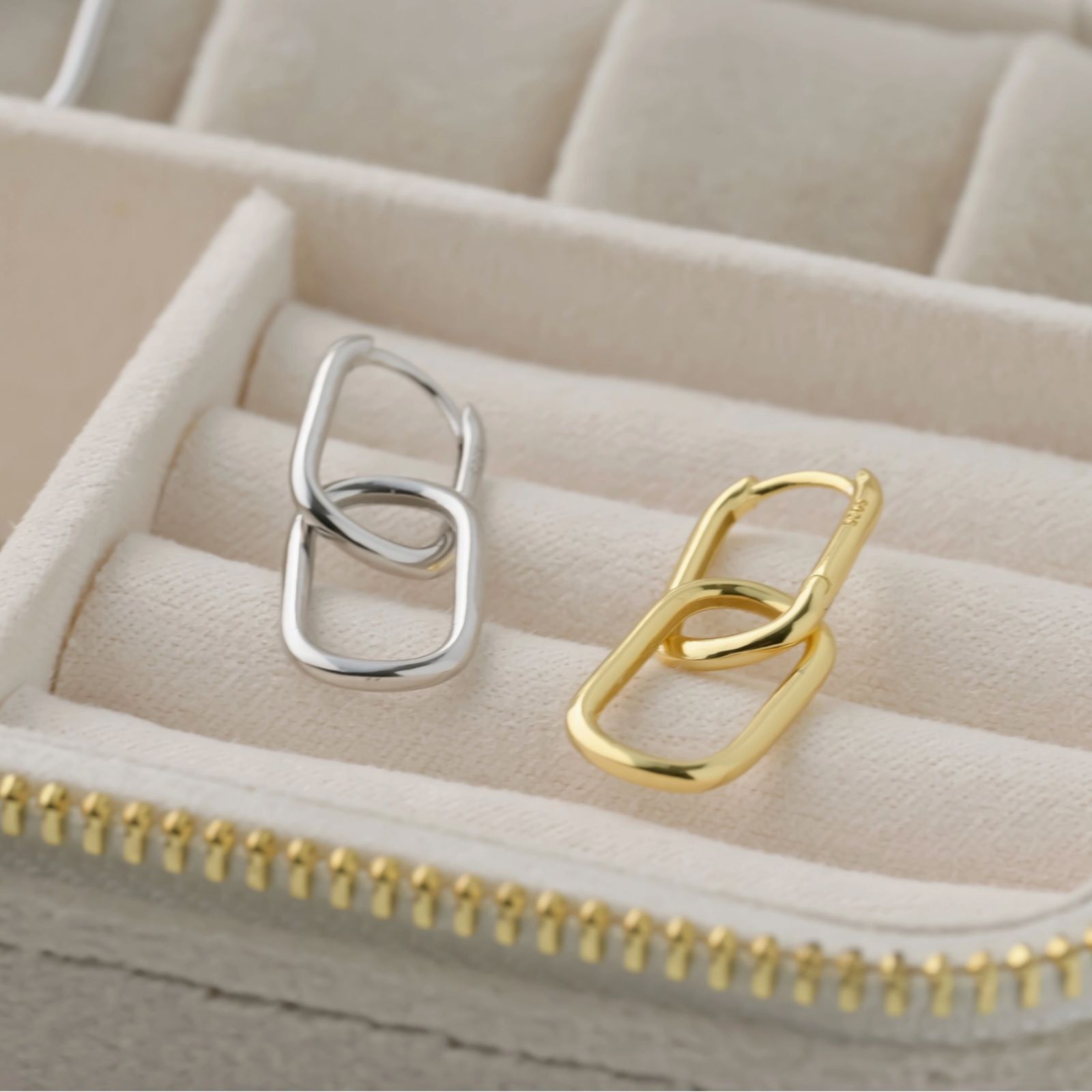 Double Oblong Hoops - Sterling Silver Removable U Hoops (4) Blueyejewelry-Double-Oblong-Hoops-Sterling-Silver-Removable-U-Hoops-6