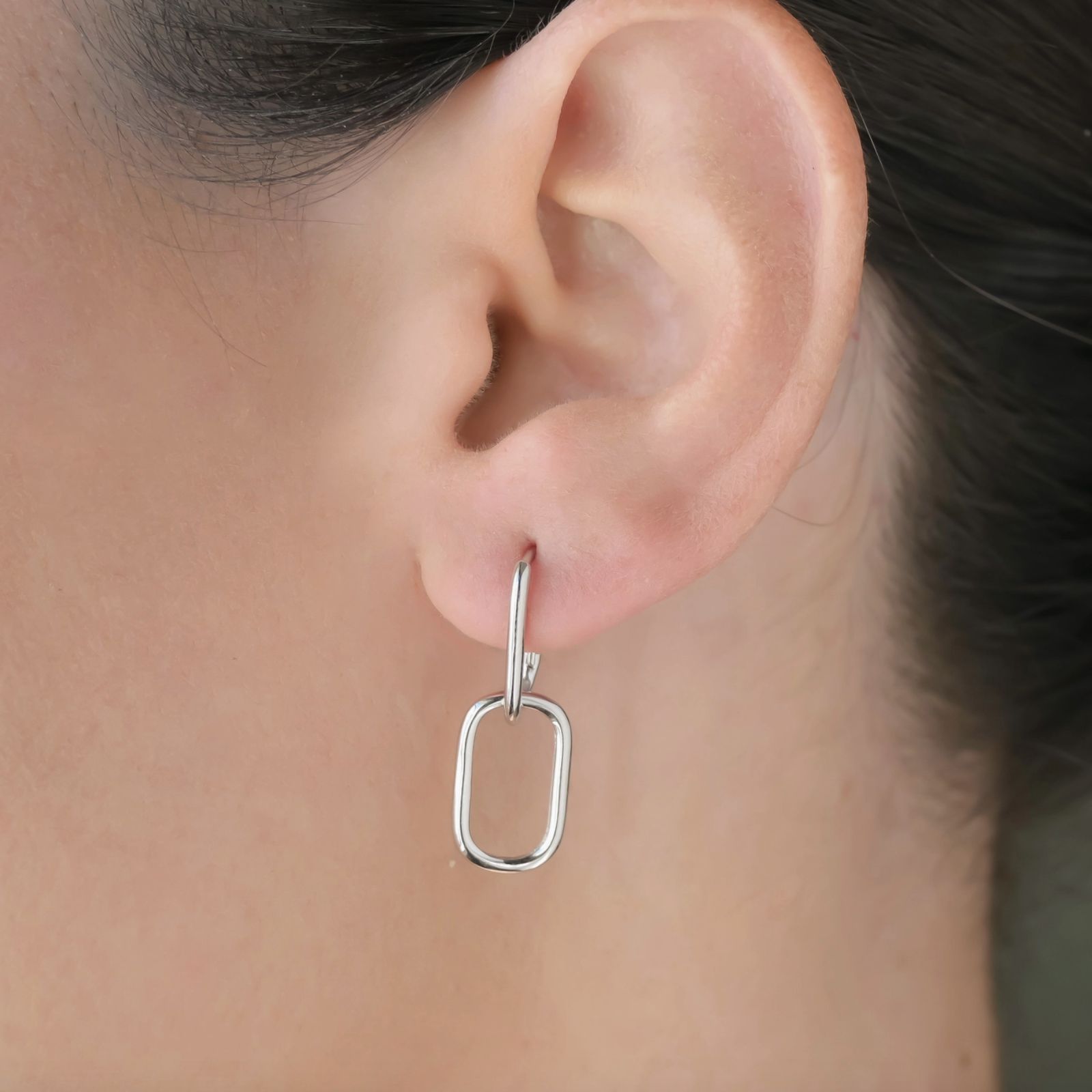 Double Oblong Hoops - Sterling Silver Removable U Hoops (6) Blueyejewelry-Double-Oblong-Hoops-Sterling-Silver-Removable-U-Hoops-5