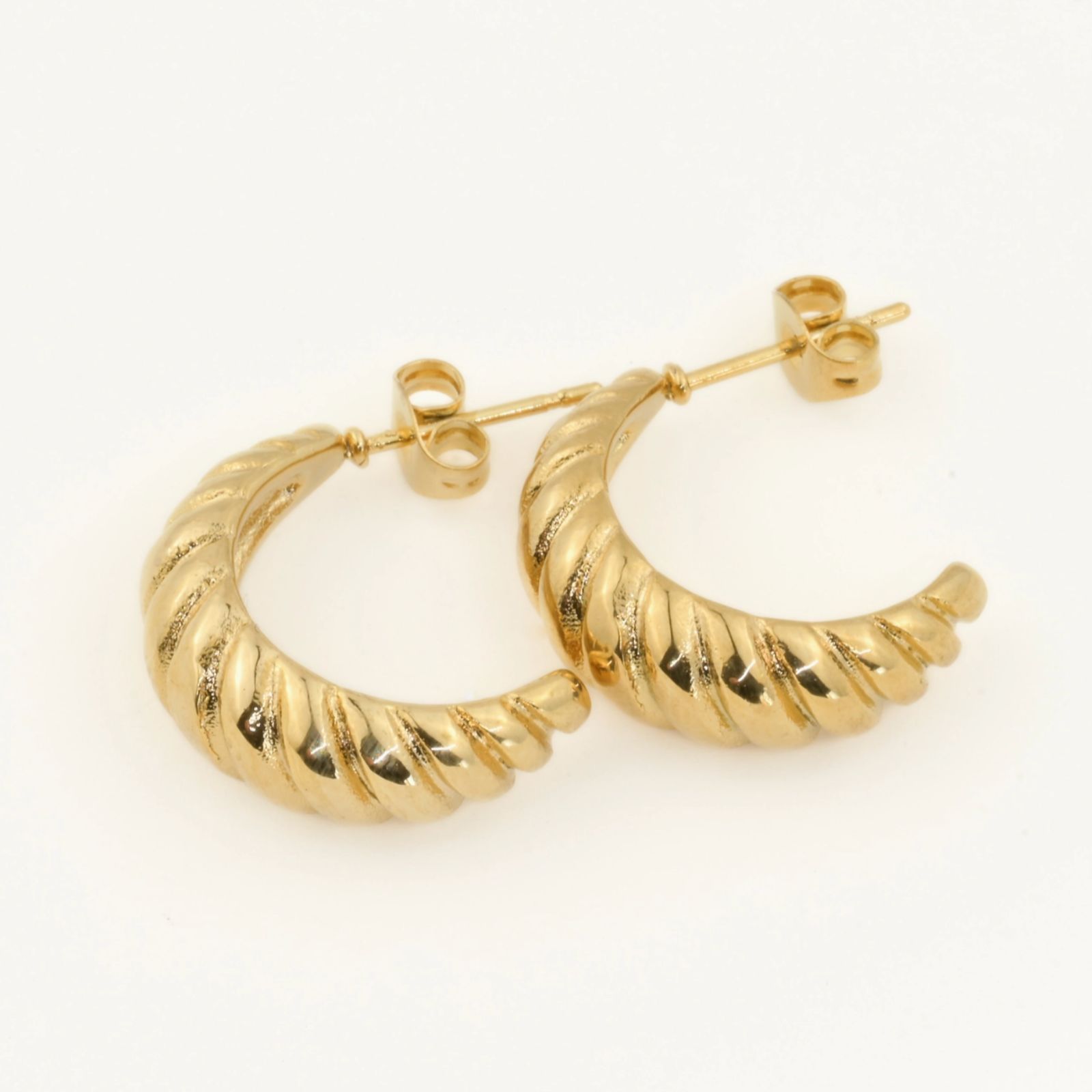 Medium Croissant Hoops - Open Bold Twisted Hoop Earrings Blueyejewelry-Medium-Croissant-Hoops-Open-Bold-Twisted-Hoop-Earrings
