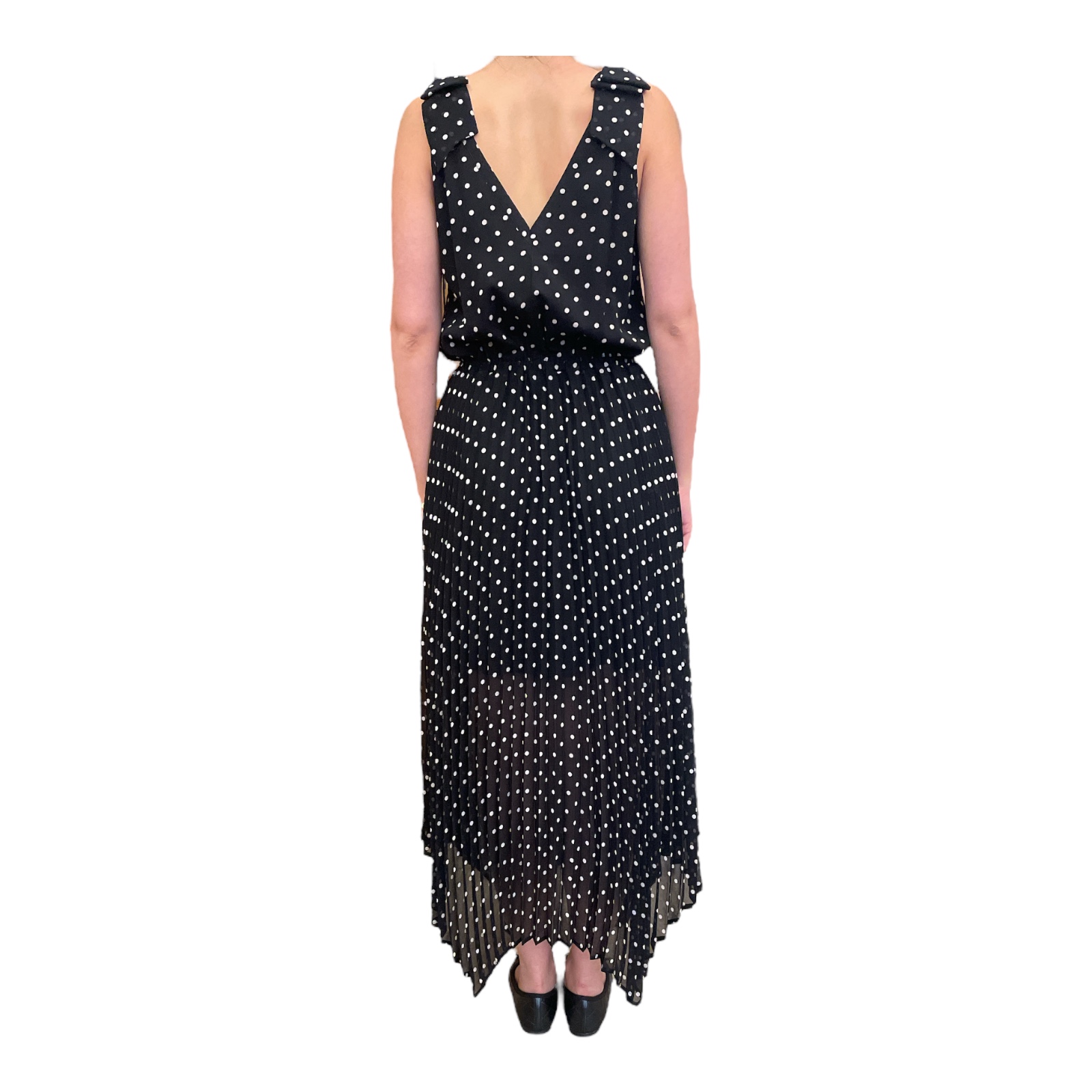 The_Kooples_White_dotted_black_midi_dress_Back The_Kooples_White_dotted_black_midi_dress_Back