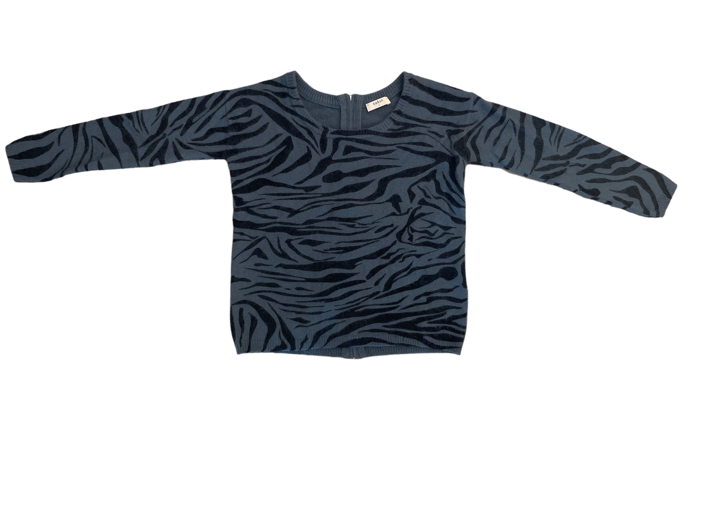 Bash_Grey_and_Blue_Zebra_Prints_Sweater_Front_1 Bash_Grey_and_Blue_Zebra_Prints_Sweater_Front_1