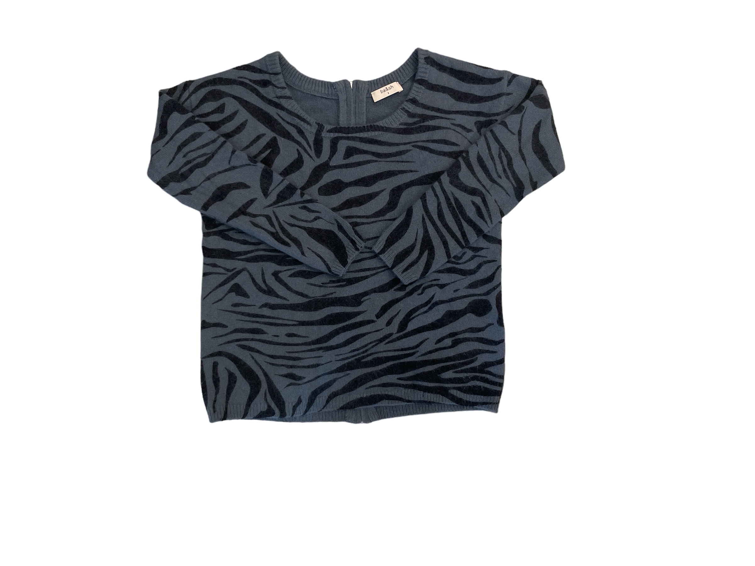 Bash_Grey_and_Blue_Zebra_Prints_Sweater_Front_3 Bash_Grey_and_Blue_Zebra_Prints_Sweater_Front_3