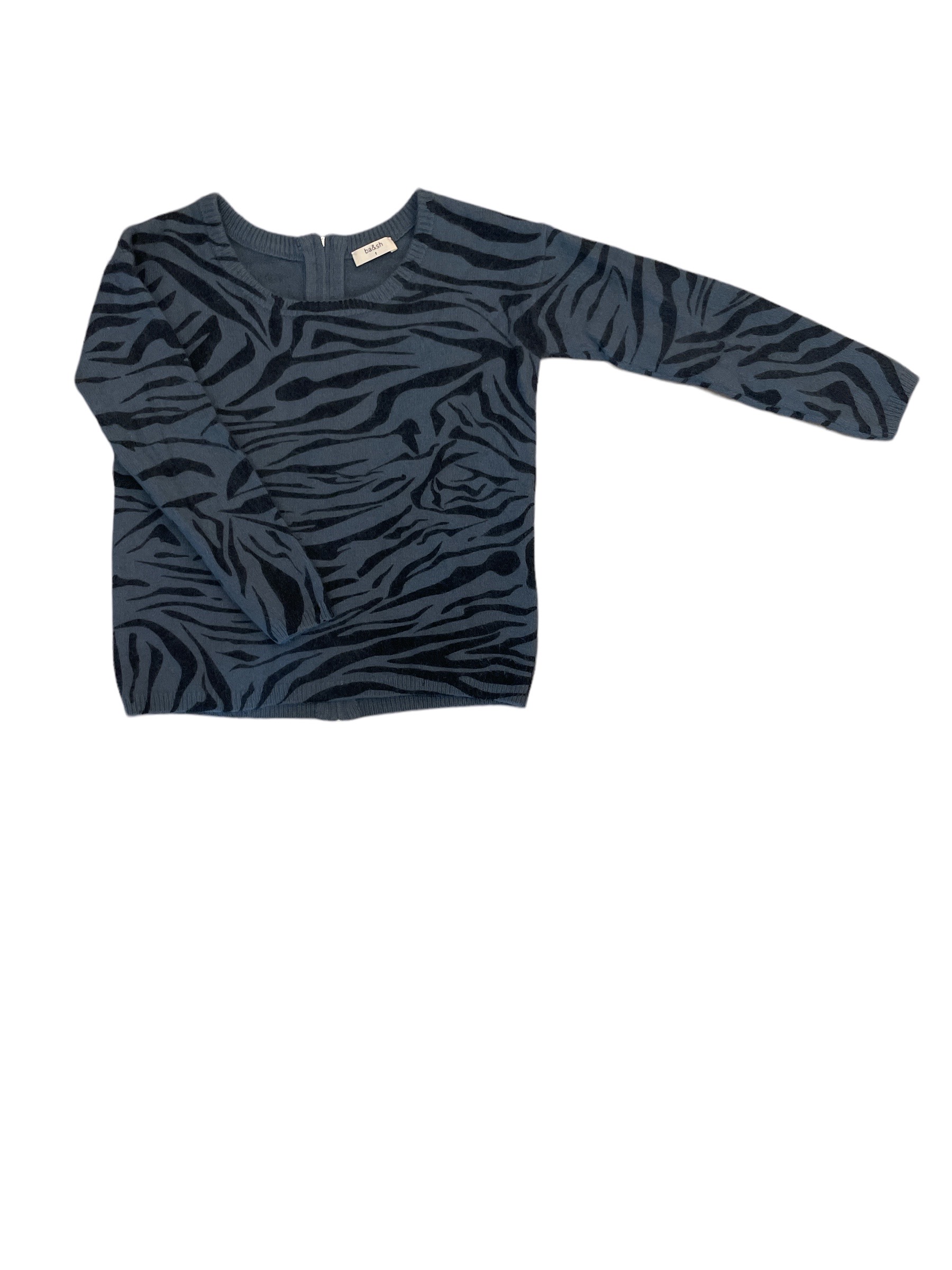 Bash_Grey_and_Blue_Zebra_Prints_Sweater_Front_2 Bash_Grey_and_Blue_Zebra_Prints_Sweater_Front_2