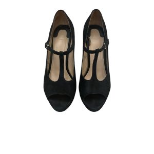 Uterque_Black_Suede_Sandal_Heels_Front_No_Background