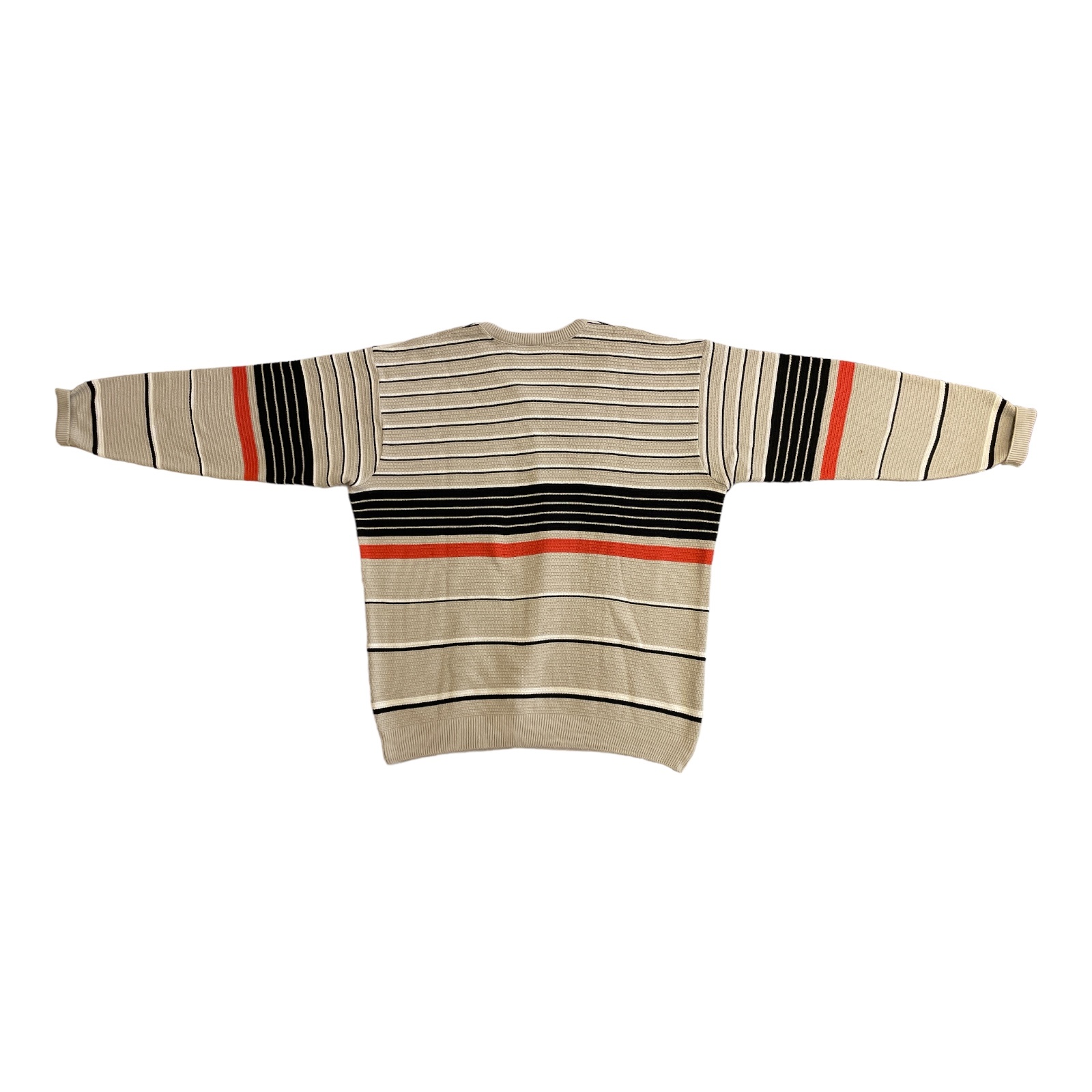 LACOSTE_Mens_V-Neck-Jumper-Sweater-Size-5-Large-Beige-with-black-stripes-Wool_Back LACOSTE_Mens_V-Neck-Jumper-Sweater-Size-5-Large-Beige-with-black-stripes-Wool_Back