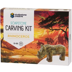 Rhino Soapstone Carving and Whittling—DIY Arts and Craft Kit