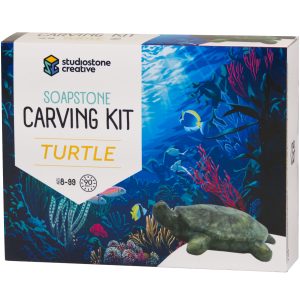 Turtle Soapstone Carving & Whittling—DIY Arts and Craft Kit.