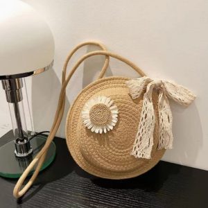 Stylish Round Straw Bag Woven/ Crossbody Bag/Sling Bag