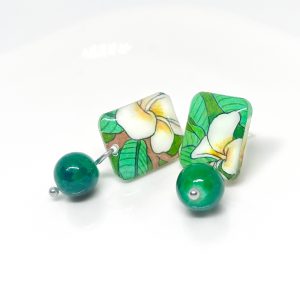 Plumeria Flower Earrings Small Handmade