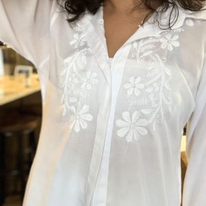 Cotton embroidered shirt