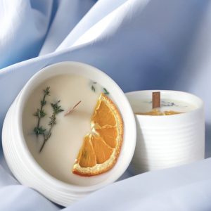 10 oz Soy Wax Handmade Candle with Home dried Oranges