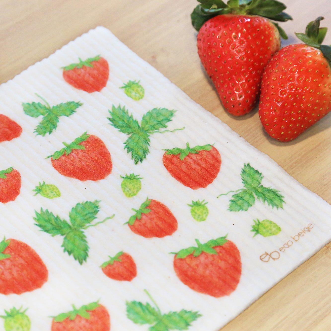 Eco-Beige-ecofriendly-natural-reusable-strawberry-swedish-sponge-cloth-cotton-wood-celluose-kitchen-cleaning-tool-sustainable-compostable-vancouver-Eco-Beige-2