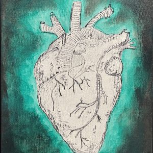Green Real Heart_Canvas