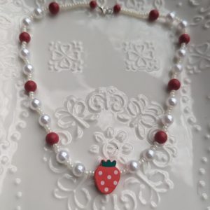 Strawberry and Pearl Necklace