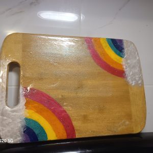 Rainbow resin cuttingboard