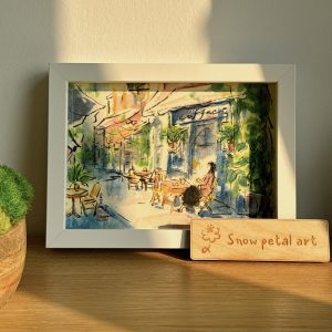 Original painting - Europe cafe 13 x 18cm