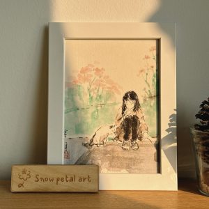 Original painting - Cat friend 13 x 18cm