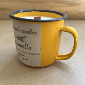 CAMPING- 5 oz soy wax enamel mini mug candle-Citronella
