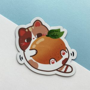Mochi Cat with Mandarin Magnet