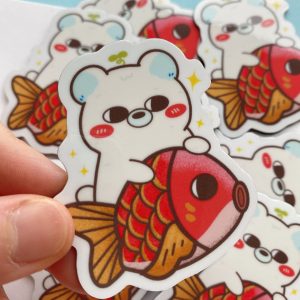 Chub Chub Bear with Fish Magnet