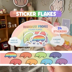 Rainbow Frog Sticker Flakes