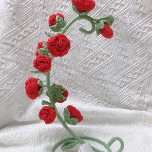 Crochet rose flower lamp, Flower Night light, Desk night light