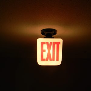 Vintage Milkglass Exit Sign