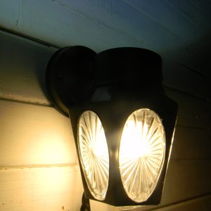 Vintage Outdoor lantern Glass with new wall Fixture