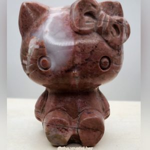 Rhodonite Hello Kitty Carving