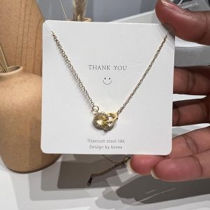 Luxury Stainless Steel Promise Necklace Women Fashion Locket Necklace Jewelry