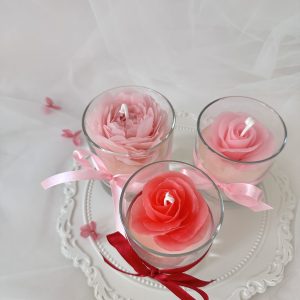 Beeswax Rose Candle in a Jar (Red)