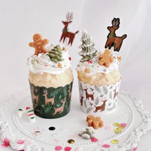 Reindeer Christmas Cupcake Candle