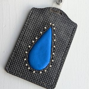 Leather transit card holder (with beads)