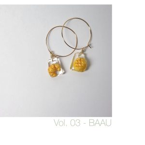 Ultra light clay • Tiny bun • croissants • pineapple buns • Resin piercing • Clip on • Modern Earrings • Vol 03 • BAAU • minimalism