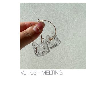 Special • Unique • Resin piercing • Clip on • Modern Earrings • Vol 05 • MELTING ice cube • Lightweight