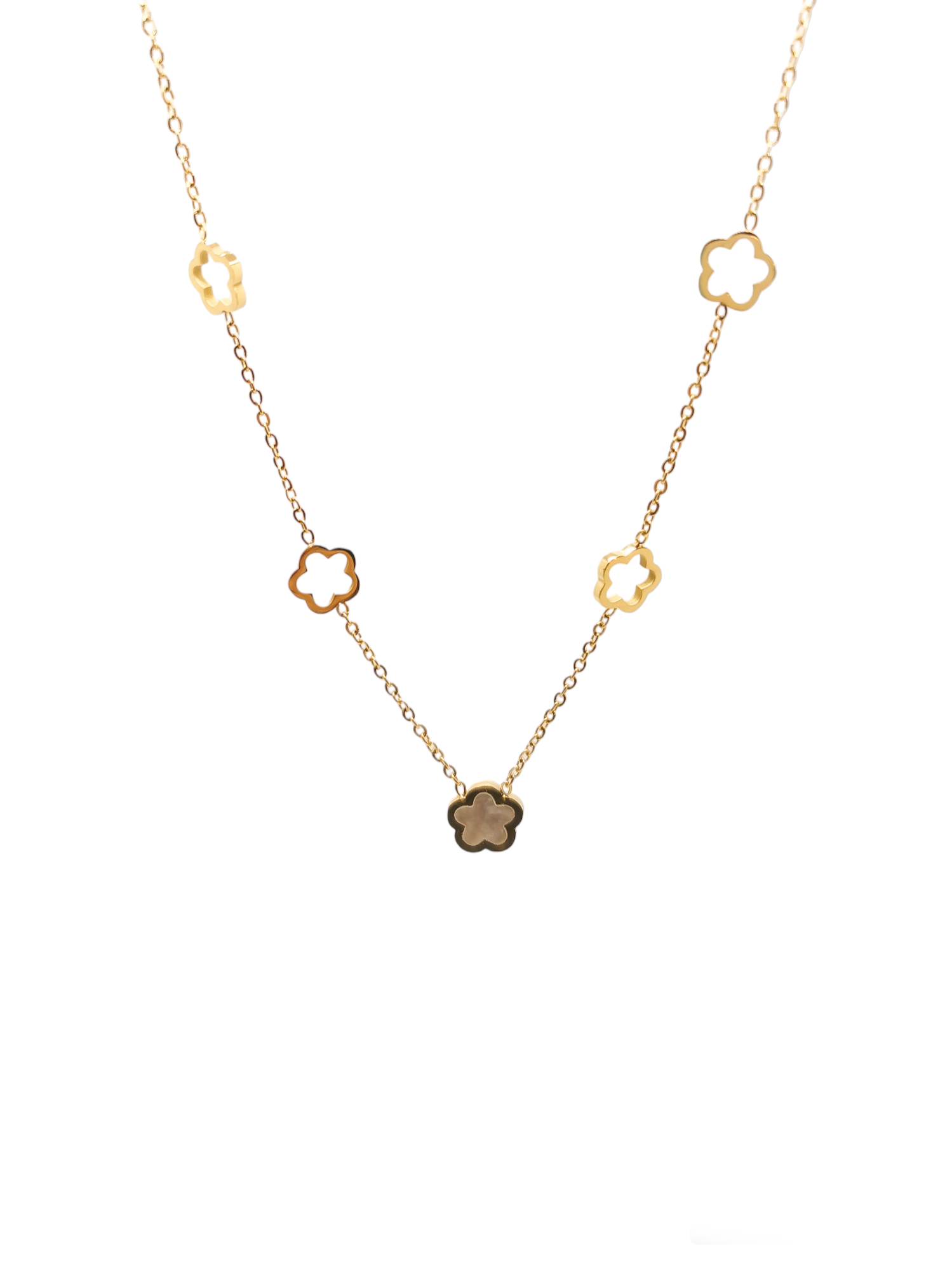 fleur_dainty chian necklace with station style 3