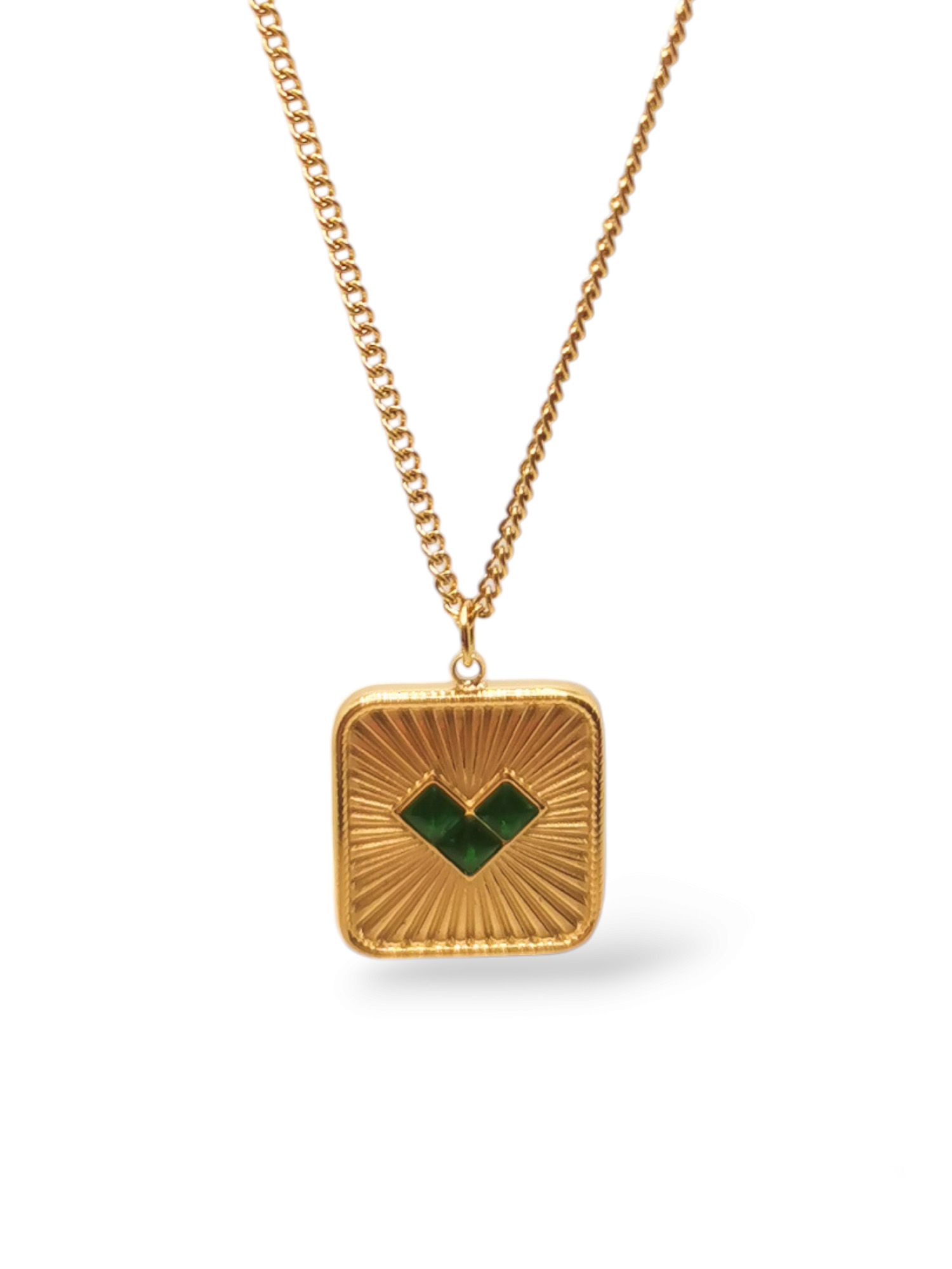 Harmony in Green Necklace Heart Necklace