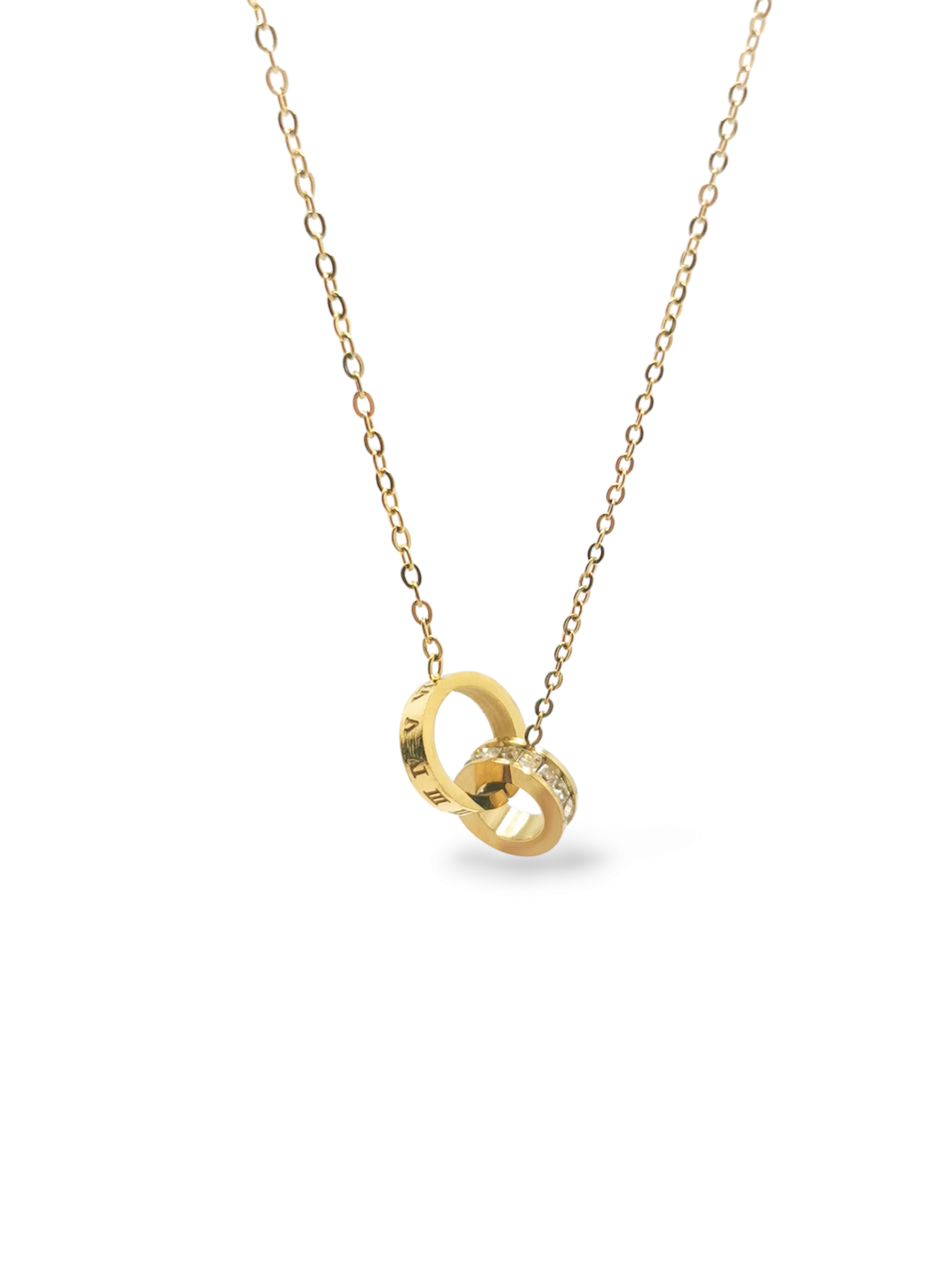 Scarlett Inetrlinked (2) 18K Double Hoop Interlocking Necklace