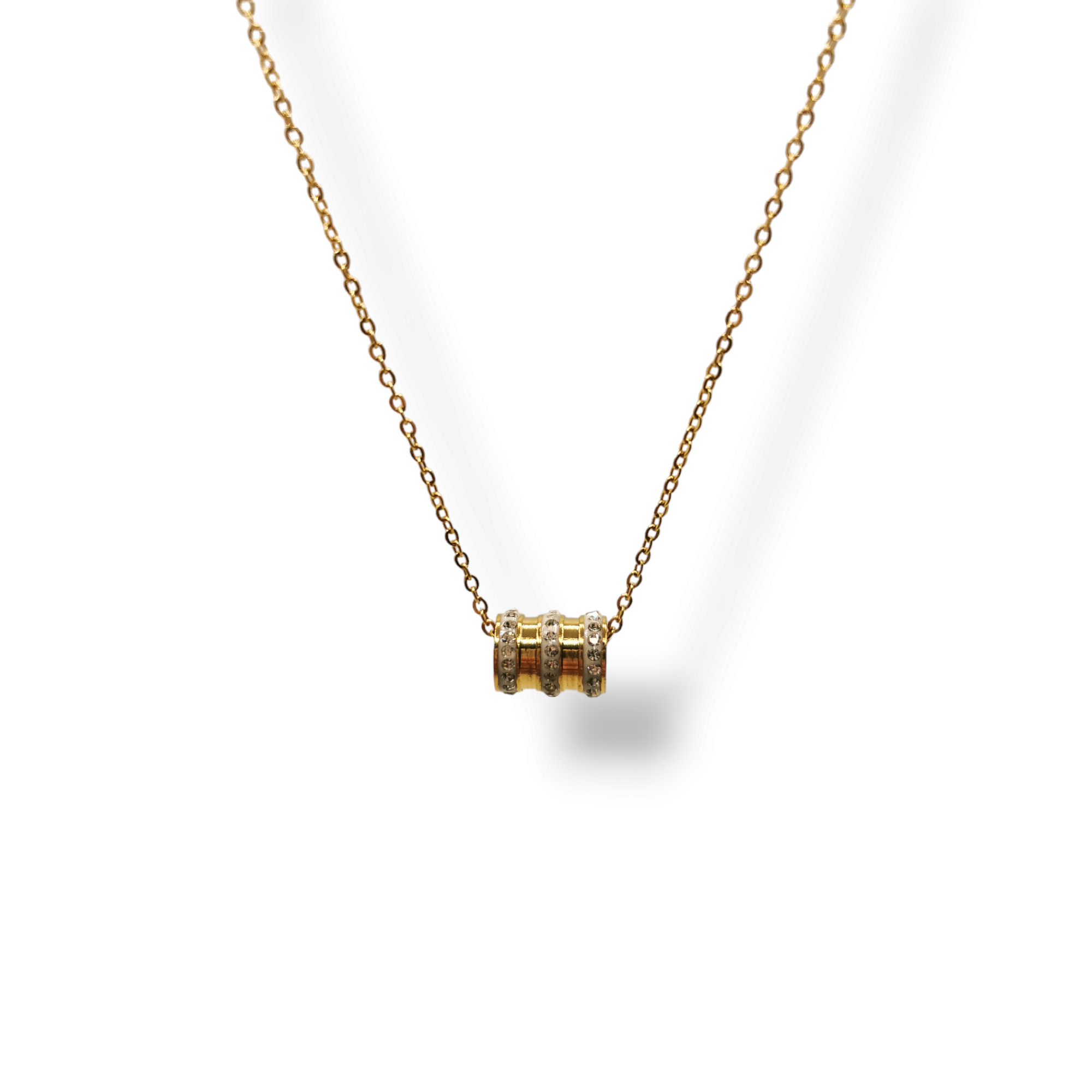 The roller_dainty chain necklace with pendant 18K gold-plated The Rolling Necklace